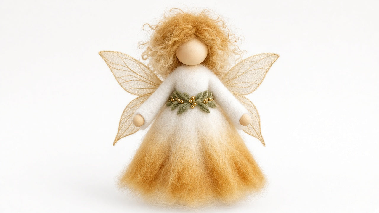 Astra - felted wool fairy portrait