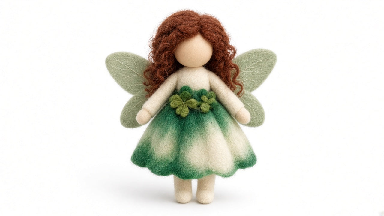 Clover - felted wool fairy portrait