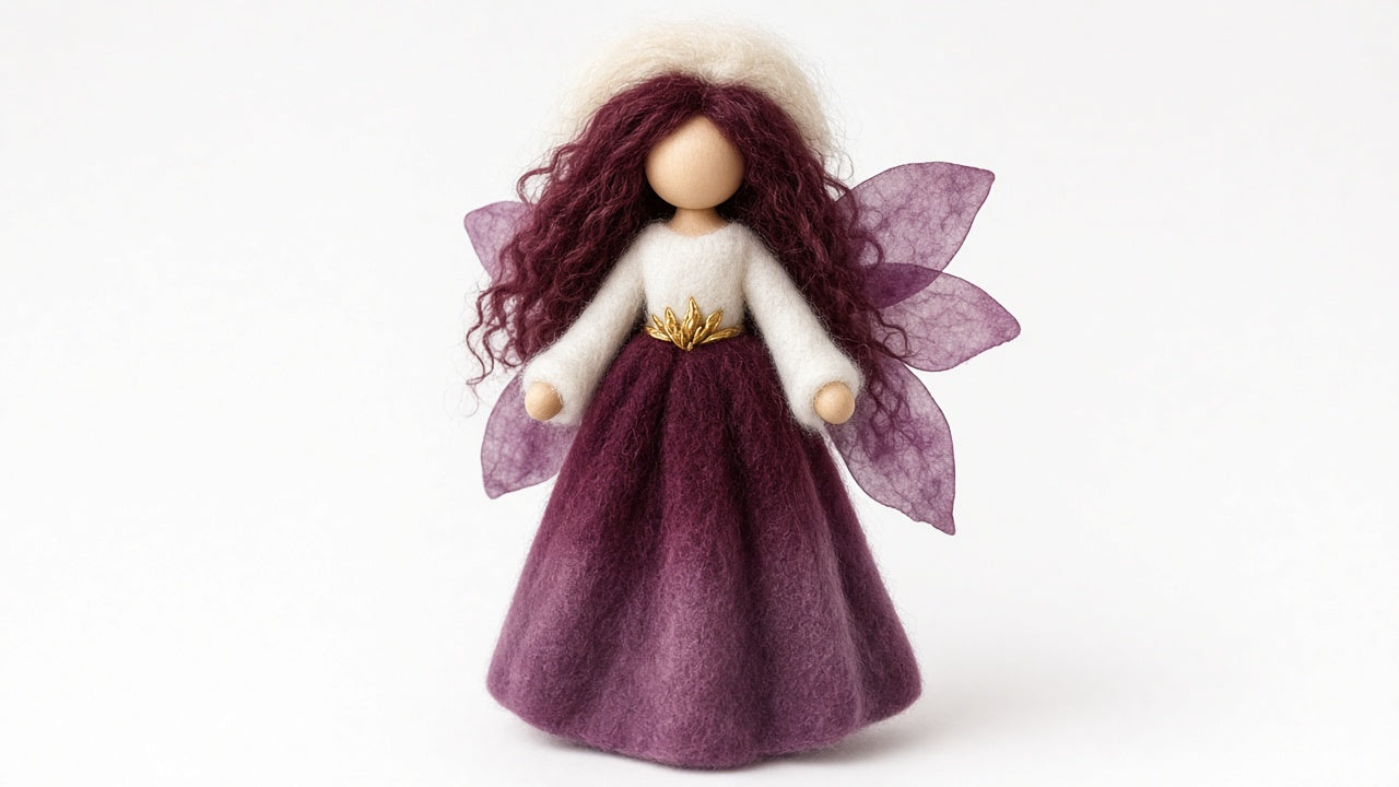 Ember - felted wool fairy portrait
