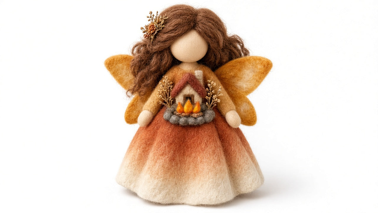 Hearth - felted wool fairy portrait