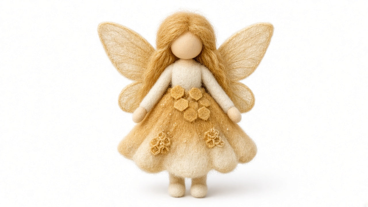 Honey - felted wool fairy portrait
