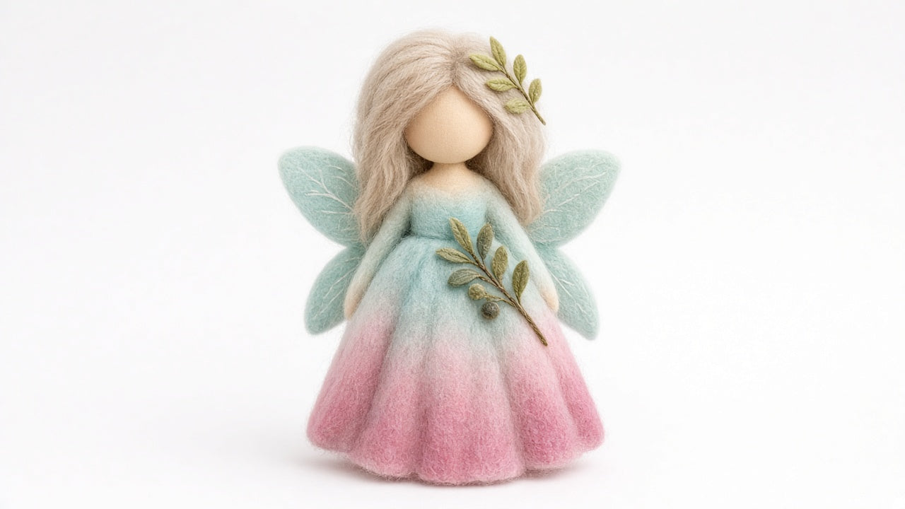 Mercy - felted wool fairy portrait