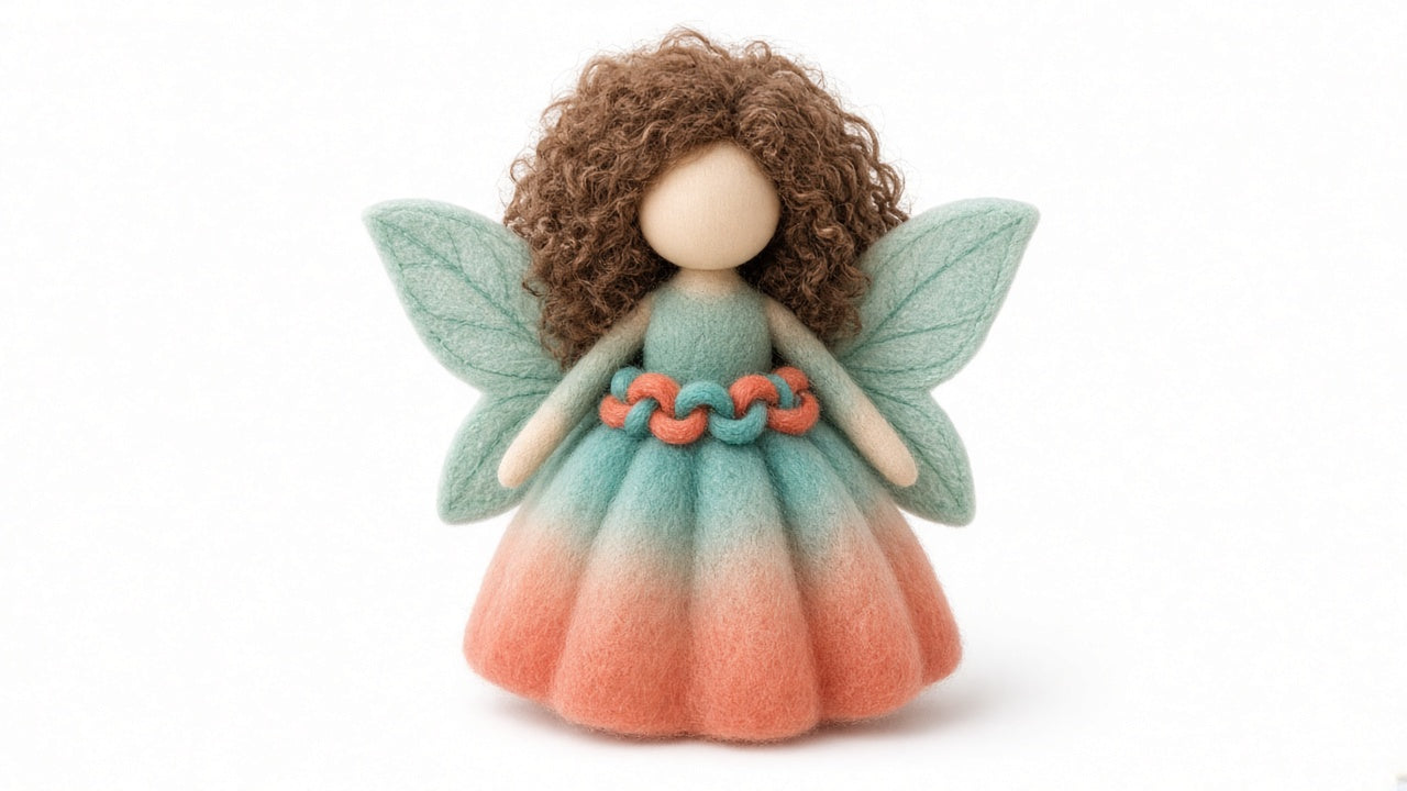 Mira - felted wool fairy portrait