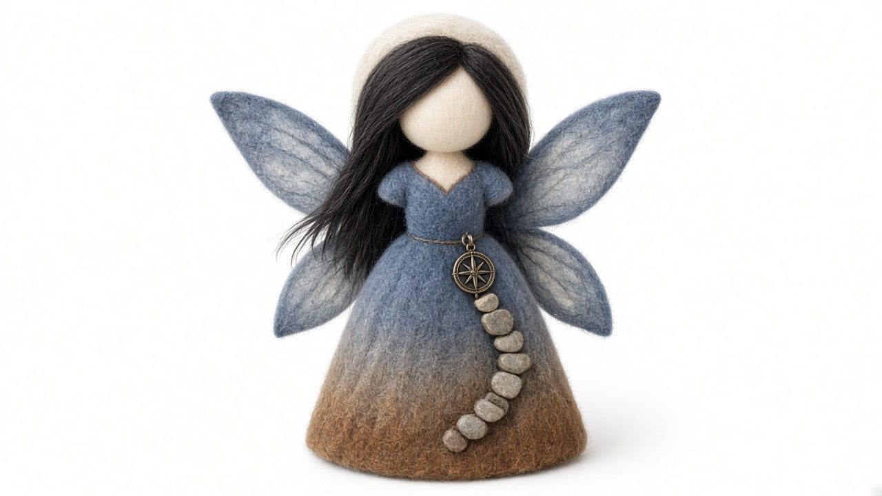 Path - felted wool fairy portrait