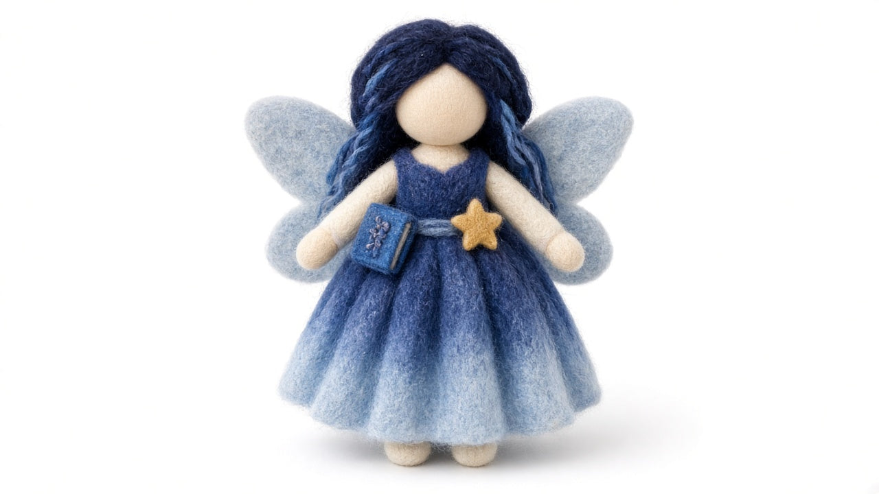 Quill - felted wool fairy portrait