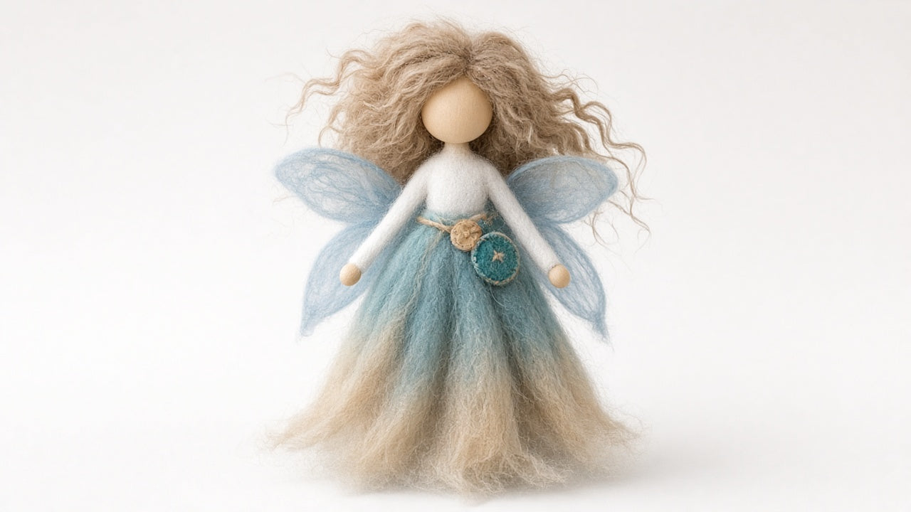 Rowan - felted wool fairy portrait