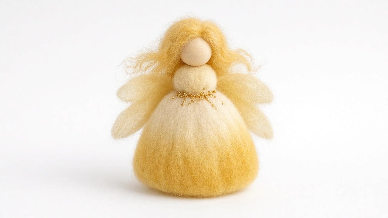 Spark - felted wool fairy portrait